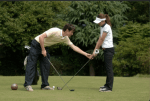 private one on one lesson on a golf course